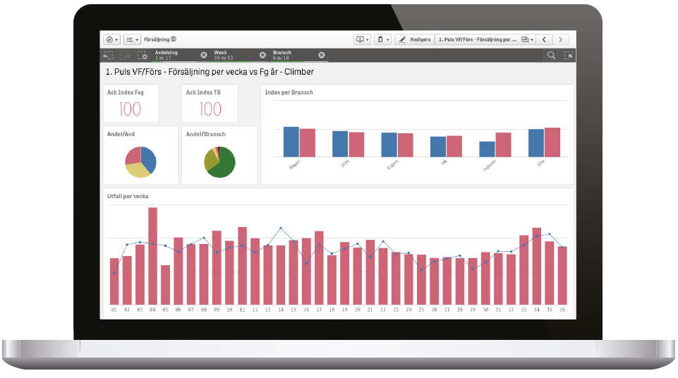 En BI-lösning i Qlik Sense sammanställer försäljningsstatistik med data från inköps-, lagerhanterings, personal- och produktionssystem åt Saltå Kvarn.