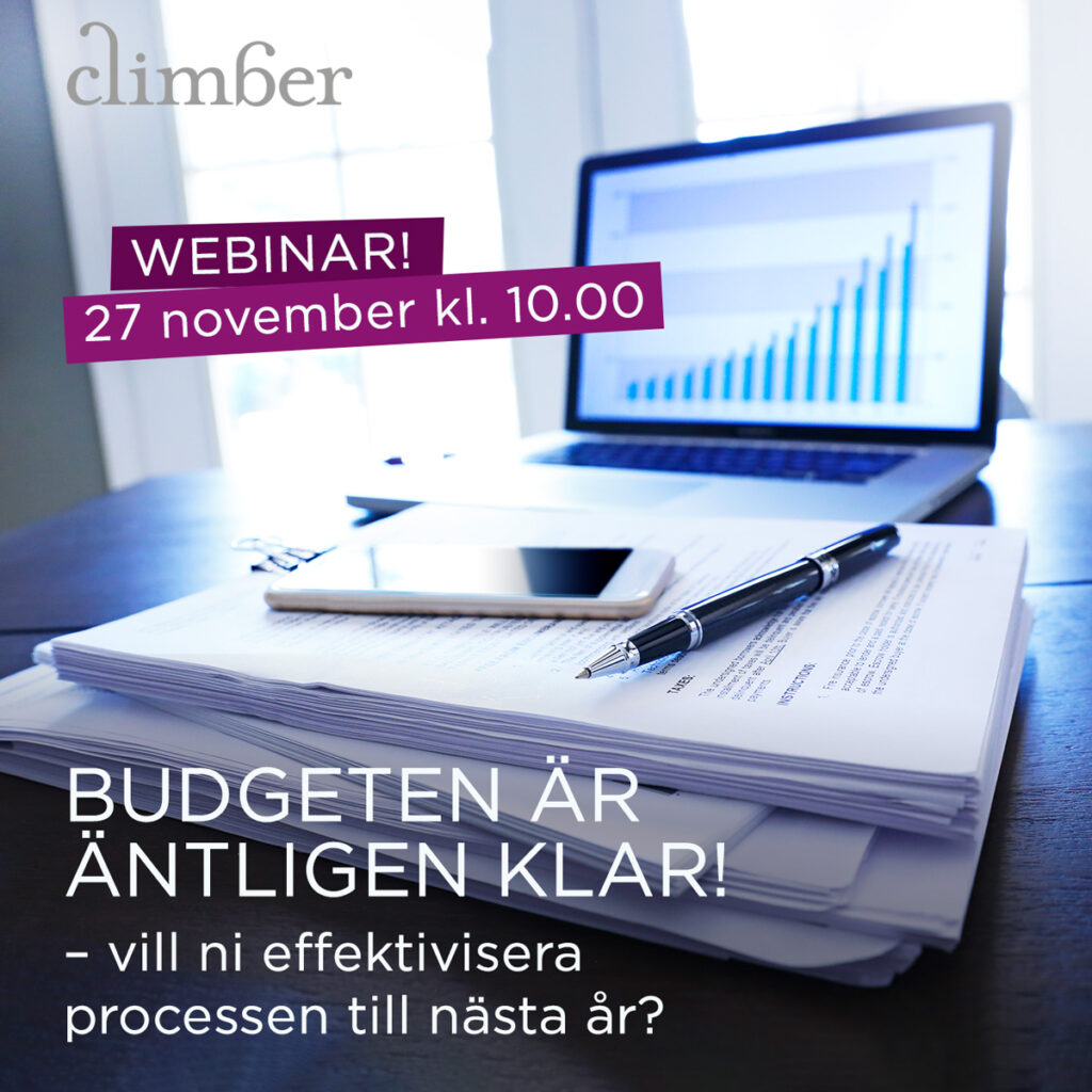 Webinar: Budgeten är äntligen klar – vill ni effektivisera processen till nästa år?